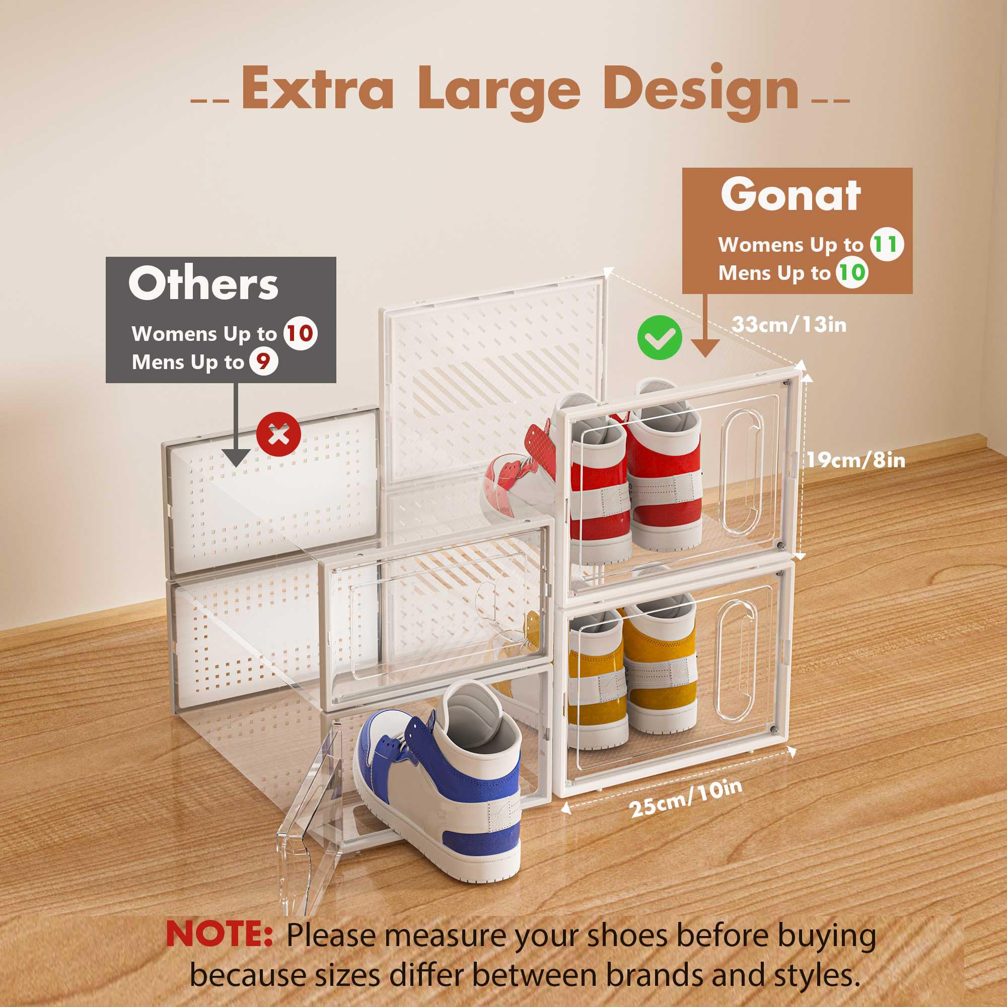 【新品】RAIN OR SHINE SOFT CONTANER XL 90L Amazon.com: GONAT X-Large Shoe Storage Boxes, 12 Pack Shoe
